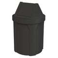 Sturdy Essentials 42 Gallon Round 100% Recycled Plastic Indoor or Outdoor Commercial Trash Can with Easy Access Swing Top Lid | Industrial Strength | Great for Schools and Businesses - Black
