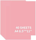 Colored Card Stock, 40 Sheets 8.5" x 11" Pink Cardstock Paper, 180GSM/65LB Bulk Construction Paper for Crafting, Gift Wrapping, Seasonal Decor, Kids Art and Party Supplies