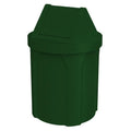 Sturdy Essentials 42 Gallon Round 100% Recycled Plastic Indoor or Outdoor Commercial Trash Can with Easy Access Swing Top Lid | Great for Schools and Businesses - Green Granite