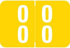 Doctor Stuff - File Folder Labels, Terminal Digit Filing, Consecutive Double Digit Numbers 00-09, Compatible with SMEAD DDS - SMDM Series Chart Stickers, Yellow, 1" x 1-1/2", 500/Roll