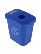 Sturdy Essentials City Box 7 Gallon Cans and Bottles Recycling Bin with Lid for Residential, Business, and Commercial Recycling - NYC Compliant - Blue