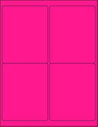 NextDayLabels - 8-1/2 x 11 Neon Color High Light Fluorescent Labels for Laser & Inkjet Printer (Pink Fluorescent, 4 x 5-4 Per Page | 200 Labels)