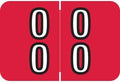 Doctor Stuff - File Folder Labels, Terminal Digit Filing, Consecutive Double Digit Numbers 00-09, Barkley FDDBM Match - BXDM Series Chart Stickers, Red, 1" x 1-1/2", 500/Roll