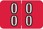 Doctor Stuff - File Folder Labels, Terminal Digit Filing, Consecutive Double Digit Numbers 00-09, Barkley FDDBM Match - BXDM Series Chart Stickers, Red, 1" x 1-1/2", 500/Roll