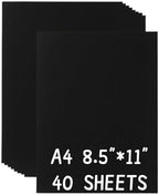 Black Cardstock Bulk 40 Sheets 8.5 x 11 Inches, 180GSM/65LB Colored Card Stock Paper, Construction Craft Paper for DIY Crafts, Card Making, Scrapbooking & Printing