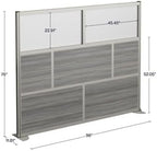 NBF Office Partitions - Cubicle Privacy Panel Wall Divider - Modern Room Separator with Quick Assembly - Indoor Laminate Free Standing Portable Room Divider Panel - 76" H x 96" W (Gray)