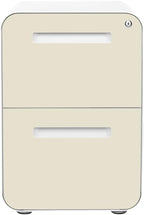 Laura Davidson Furniture Stockpile 2 Drawer Mobile File Cabinet with Lock - Under Desk Metal Filing Cabinet, Legal/Letter File Folders, Wheels and Stationary Feet, Pre-Assembled, Ivory