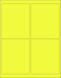 8-1/2 x 11" Neon Color High Light Fluorescent Labels for Laser & Inkjet Printer (Yellow Fluorescent, 4 x 5" - 4 Per Page | 1000 Labels)