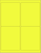 8-1/2 x 11" Neon Color High Light Fluorescent Labels for Laser & Inkjet Printer (Yellow Fluorescent, 4 x 5" - 4 Per Page | 1000 Labels)