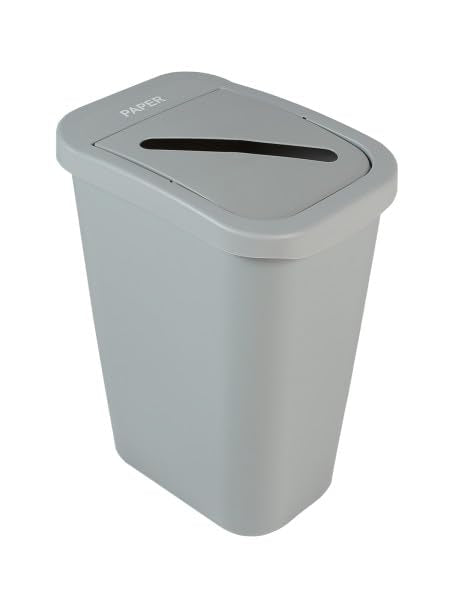 Sturdy Essentials City Box 10 Gallon Paper Recycling Bin Container with Lid for Residential, Business, and Commercial Recycling - NYC Compliant - Grey