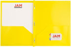 JAM PAPER Plastic 2 Pocket POP Folders - Durable School Folders with Metal Prongs Fastener Clasps - Assorted Fashion Colors - Bulk 48 Folders/Box (8 Assorted Packs of 6)
