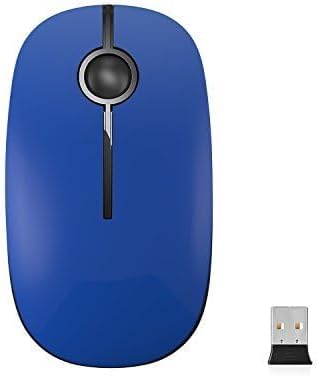 VssoPlor Wireless Mouse, 2.4G Slim Portable Computer Mice with Nano Receiver for Notebook, PC, Laptop, Computer-Black Blue