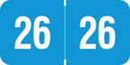 2026 Year Labels, Doctor Stuff 2026 Chart Stickers, Light Blue/White Color Coded, Reynolds & Reynolds Style, USA Made Year Stickers for End Tab File Folders, 500/Roll, 1 Roll, 3/4" x 1-1/2"