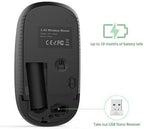 VssoPlor Wireless Mouse, 2.4G Slim Portable Computer Laptop Mouse with Nano Receiver Quiet Silent Optical Mice for Notebook, PC, Laptop, Computer-Black and Green