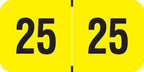 2025 Year Labels, Doctor Stuff 2025 Chart Stickers, Fluorescent Yellow Color Coded, USA Made Year Stickers for End Tab File Folders, 500 Labels/Roll in a Dispenser Box, 3/4" x 1-1/2"