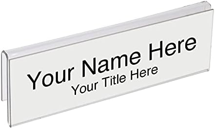 Acrylic Partition Name Plate Holders - Single Sided 8-1/2" Wide x 2" high (25 - PK, 1/4" Cubicle Wall) by Plastic Products Mfg.