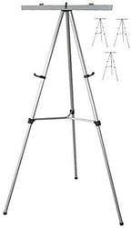 Lightweight Aluminum Flip-Chart Presentation Easel, Silver (4 Pack)