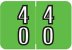 Doctor Stuff - File Folder Labels, Terminal Digit Filing, Consecutive Double Digit Numbers 40-49, Barkley FDDBM Match - BXDM Series Chart Stickers, Green, 1" x 1-1/2", 500/Roll