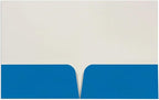 JAM PAPER Custom Printed Semi-Gloss Folders with Round Corner Pockets - Personalized Logo & Text - 12pt C1S - Blue - 250/Pack