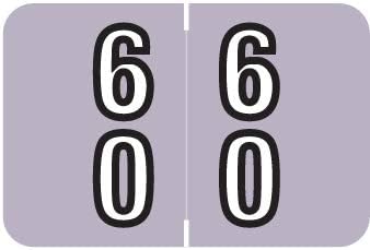 Doctor Stuff - File Folder Labels, Terminal Digit Filing, Consecutive Double Digit Numbers 60-69, Barkley FDDBM Match - BXDM Series Chart Stickers, Lavender, 1" x 1-1/2", 500/Roll