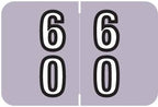 Doctor Stuff - File Folder Labels, Terminal Digit Filing, Consecutive Double Digit Numbers 60-69, Barkley FDDBM Match - BXDM Series Chart Stickers, Lavender, 1" x 1-1/2", 500/Roll