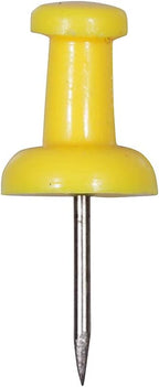 JAM PAPER Colorful Push Pins - Yellow Pushpins - 100/Pack