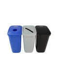 Sturdy Essentials City Box 10 Gallon Triple Bin Trash Can and Reyclcing Bin with Lid for Residential, Business, and Commercial Recycling - NYC Compliant (Triple Cans Paper Waste)