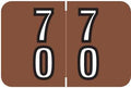 Doctor Stuff - File Folder Labels, Terminal Digit Filing, Consecutive Double Digit Numbers 70-79, Barkley FDDBM Match - BXDM Series Chart Stickers, Brown, 1" x 1-1/2", 500/Roll