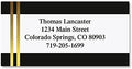 Colorful Images Black and Double Gold Foil Metallic Return Address Mailing Labels, Personalized with Names & Addresses, Set of 144 Custom Self Adhesive, Easy Peel Flat Label Sheets, 1-⅛ ”x 2-¼” Size
