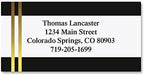 Colorful Images Black and Double Gold Foil Metallic Return Address Mailing Labels, Personalized with Names & Addresses, Set of 144 Custom Self Adhesive, Easy Peel Flat Label Sheets, 1-⅛ ”x 2-¼” Size