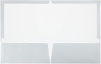 JAM PAPER Laminated Two Pocket Glossy Folders - Silver - 3/Pack