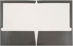 JAM PAPER Laminated Two Pocket Glossy School Folders - Letter Size - High Gloss Grey - 6/Pack