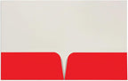 JAM PAPER Custom Printed Semi-Gloss Folders with Round Corner Pockets - Personalized Logo & Text - 12pt C1S - Red - 100/Pack