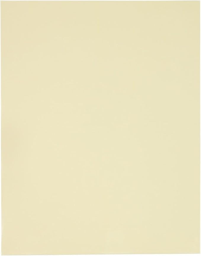 JAM PAPER Laminated Two Pocket Glossy Folders - Ivory - 3/Pack