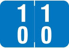 Doctor Stuff - File Folder Labels, Terminal Digit Filing, Consecutive Double Digit Numbers 10-19, Compatible with SMEAD DDS - SMDM Series Chart Stickers, Light Blue, 1" x 1-1/2", 500/Roll