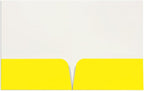 JAM PAPER Custom Printed Semi-Gloss Folders with Round Corner Pockets - Personalized Logo & Text - 12pt C1S - Yellow - 250/Pack