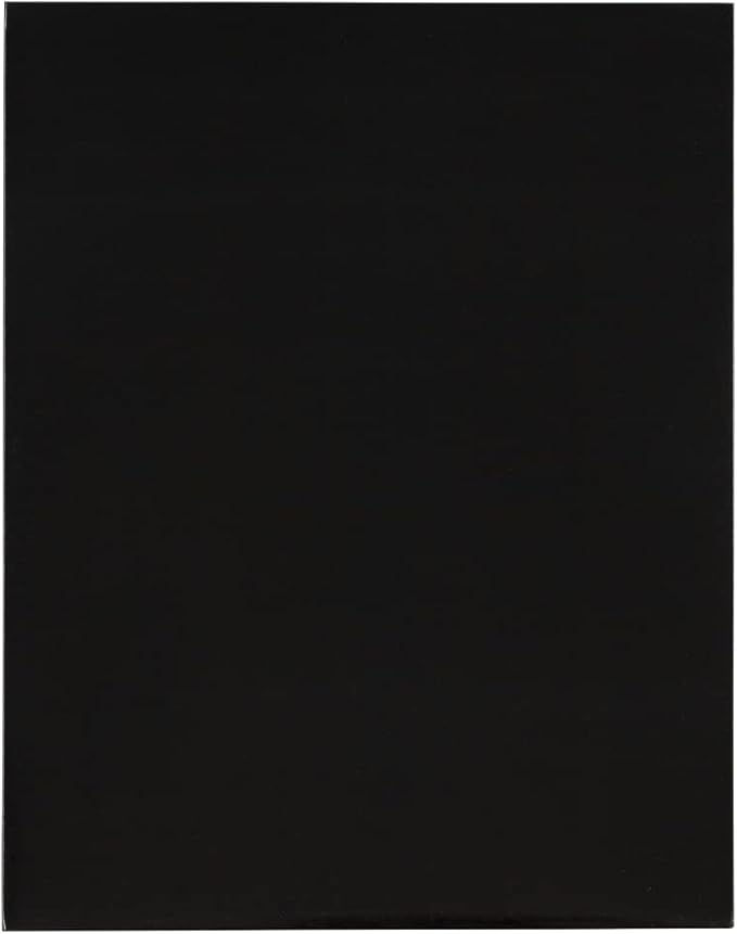 JAM PAPER Laminated Two Pocket Glossy School Folders - Letter Size - High Gloss Black - Bulk 25/Pack