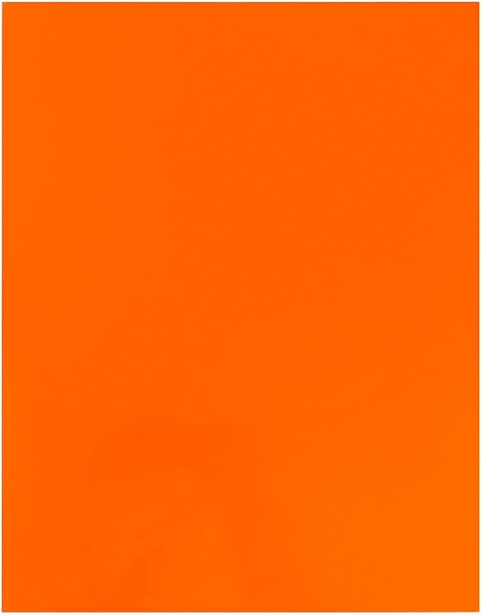 JAM PAPER Laminated Two Pocket Glossy School Folders - Letter Size - High Gloss Orange - Bulk 25/Pack