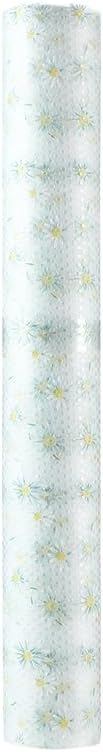 Daisy Flower Shelf Liner for Kitchen Cabinets, Non-Adhesive Drawer Liners, Non-Slip Refrigerator Mat, Washable EVA Cabinet Liner for Pantry, Fridge, Closet, Cupboard, 12" x 10 FT