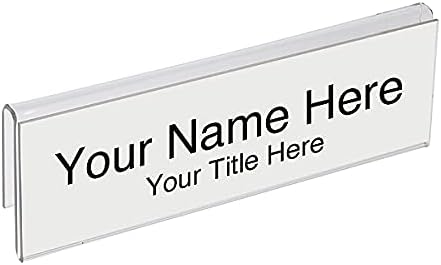 Glass Wall Name Plate Holders - Single Sided 8-1/2" Wide x 2" high (10 - PK, 3/4" Cubicle Wall) by Plastic Products Mfg.