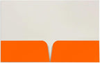 JAM PAPER Custom Printed Semi-Gloss Folders with Round Corner Pockets - Personalized Logo & Text - 10 pt C2S - Orange - 250/Pack