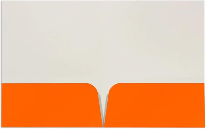 JAM PAPER Custom Printed Semi-Gloss Folders with Round Corner Pockets - Personalized Logo & Text - 12pt C1S - Orange - 100/Pack