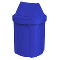 Sturdy Essentials 42 Gallon Round 100% Recycled Plastic Indoor or Outdoor Commercial Trash Can with Easy Access Swing Top Lid | Great for Schools and Businesses - Blue