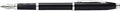 Cross Century II Black Lacquer with Chrome Plated Appointments and Polished Stainless Steel Medium Nib Fountain Pen