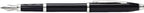 Cross Century II Black Lacquer with Chrome Plated Appointments and Polished Stainless Steel Medium Nib Fountain Pen