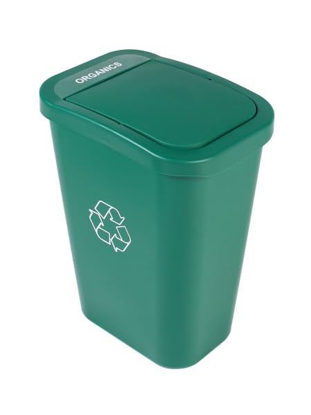 Sturdy Essentials City Box 10 Gallon Organic Waste Bin Container with Lid for Residential, Offices, and Commercial Recycling - NYC Compliant - Green