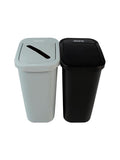 Sturdy Essentials City Box 7 Gallon Double Bin Trash Can Recycle Bin with Lid for Residential, Business, and Commercial Recycling - NYC Compliant (Double Kit Paper Waste)