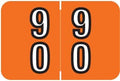 Doctor Stuff - File Folder Labels, Terminal Digit Filing, Consecutive Double Digit Numbers 90-99, Barkley FDDBM Match - BXDM Series Chart Stickers, Orange, 1" x 1-1/2", 500/Roll