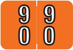 Doctor Stuff - File Folder Labels, Terminal Digit Filing, Consecutive Double Digit Numbers 90-99, Barkley FDDBM Match - BXDM Series Chart Stickers, Orange, 1" x 1-1/2", 500/Roll
