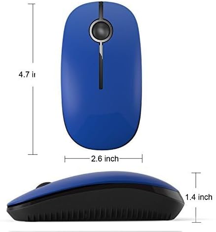 VssoPlor Wireless Mouse, 2.4G Slim Portable Computer Mice with Nano Receiver for Notebook, PC, Laptop, Computer-Black Blue